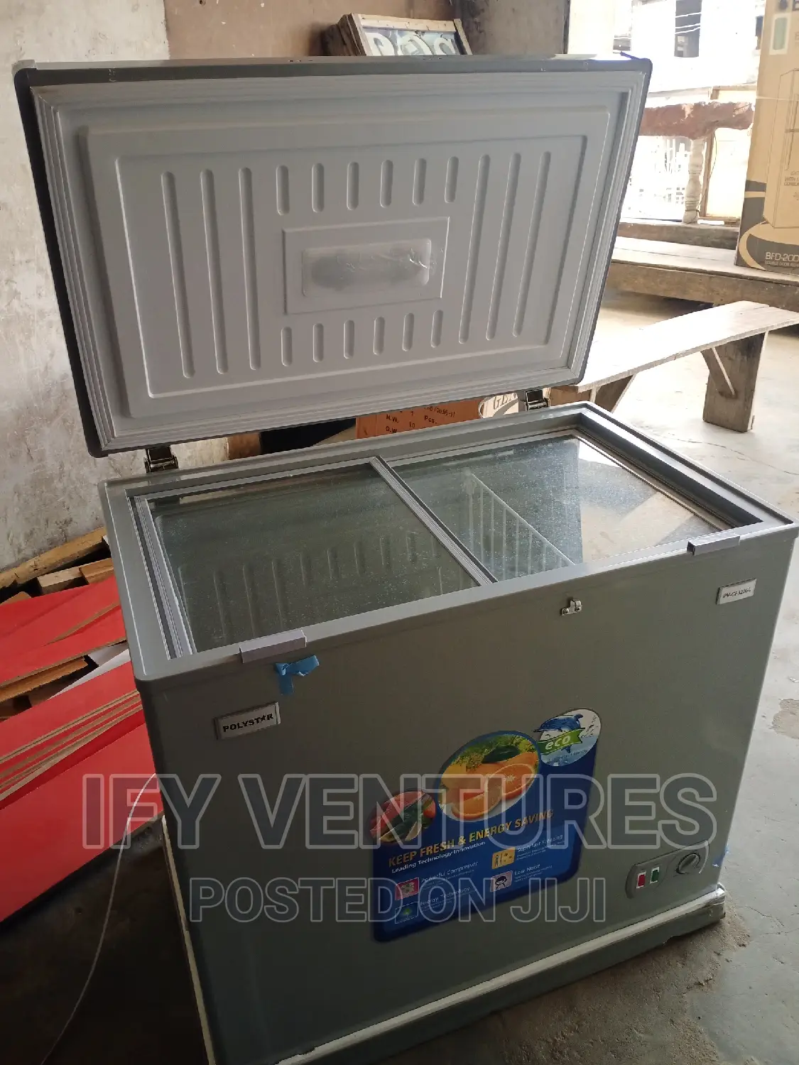Polystar Chest Freezer 250litres, Silver Color