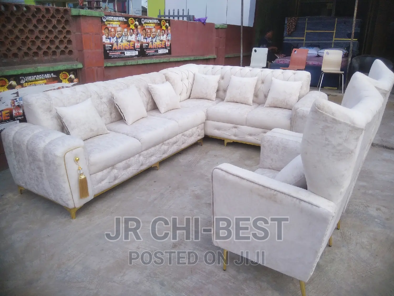 Awesome Upholstery Fabric L-Shaped Sofa | Settee | Couch | Chairs