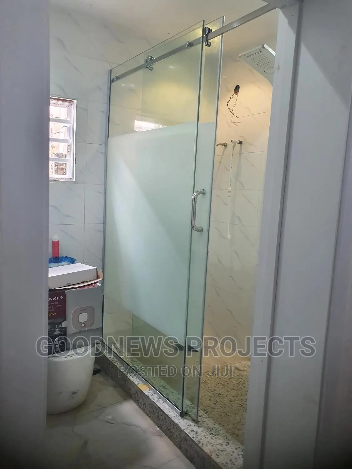 Frosted Sliding Glass Shower