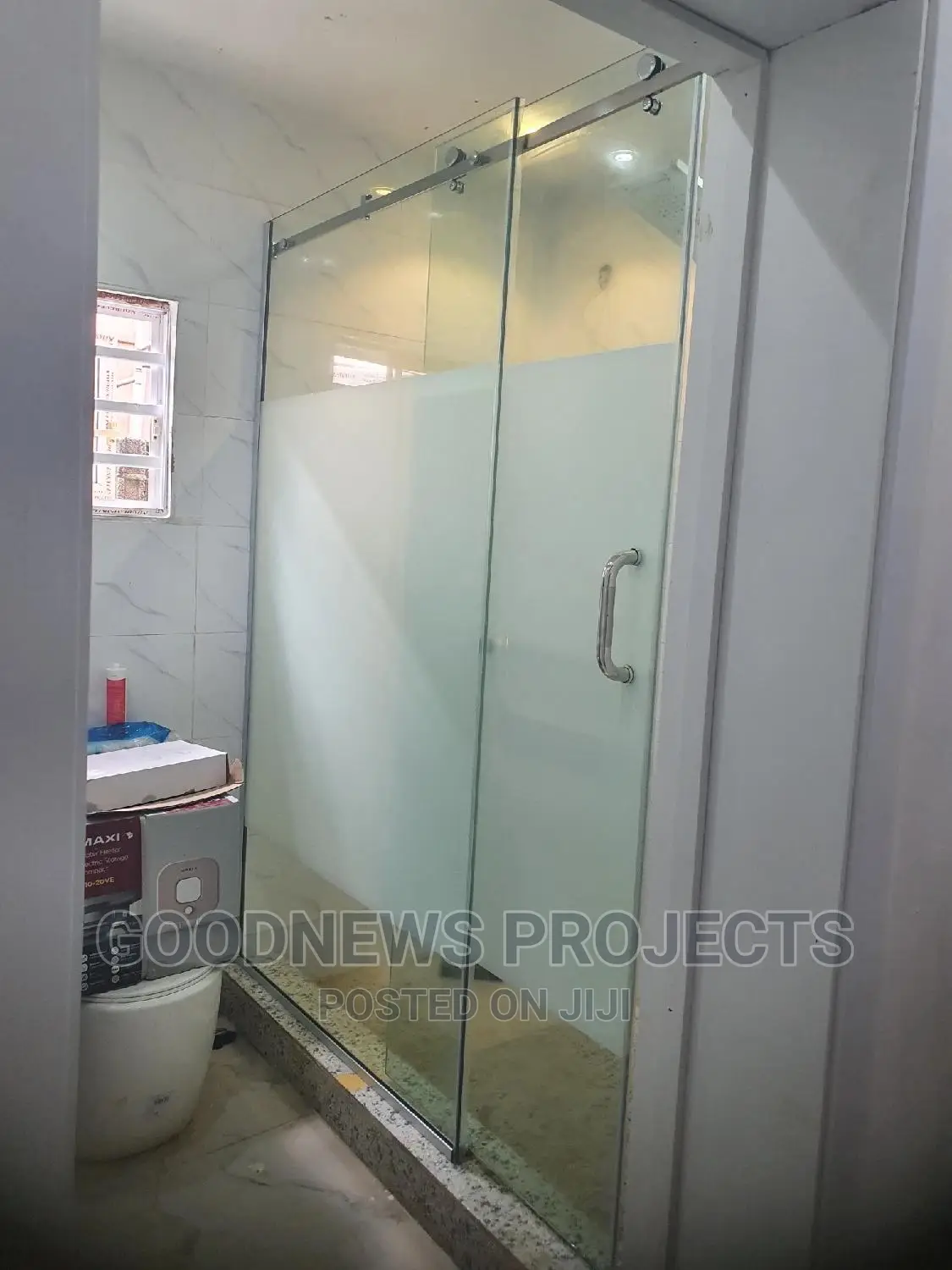 Frosted Sliding Glass Shower