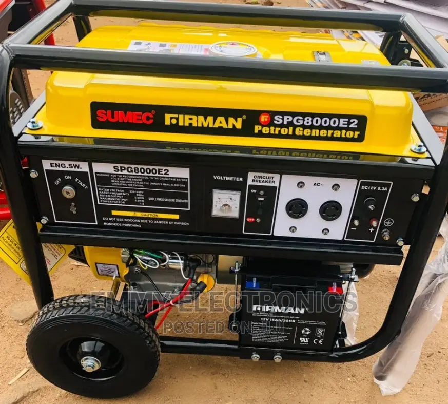 (7.5kva)Sumec Firman Petrol Generator Model Spg8000e2 100%