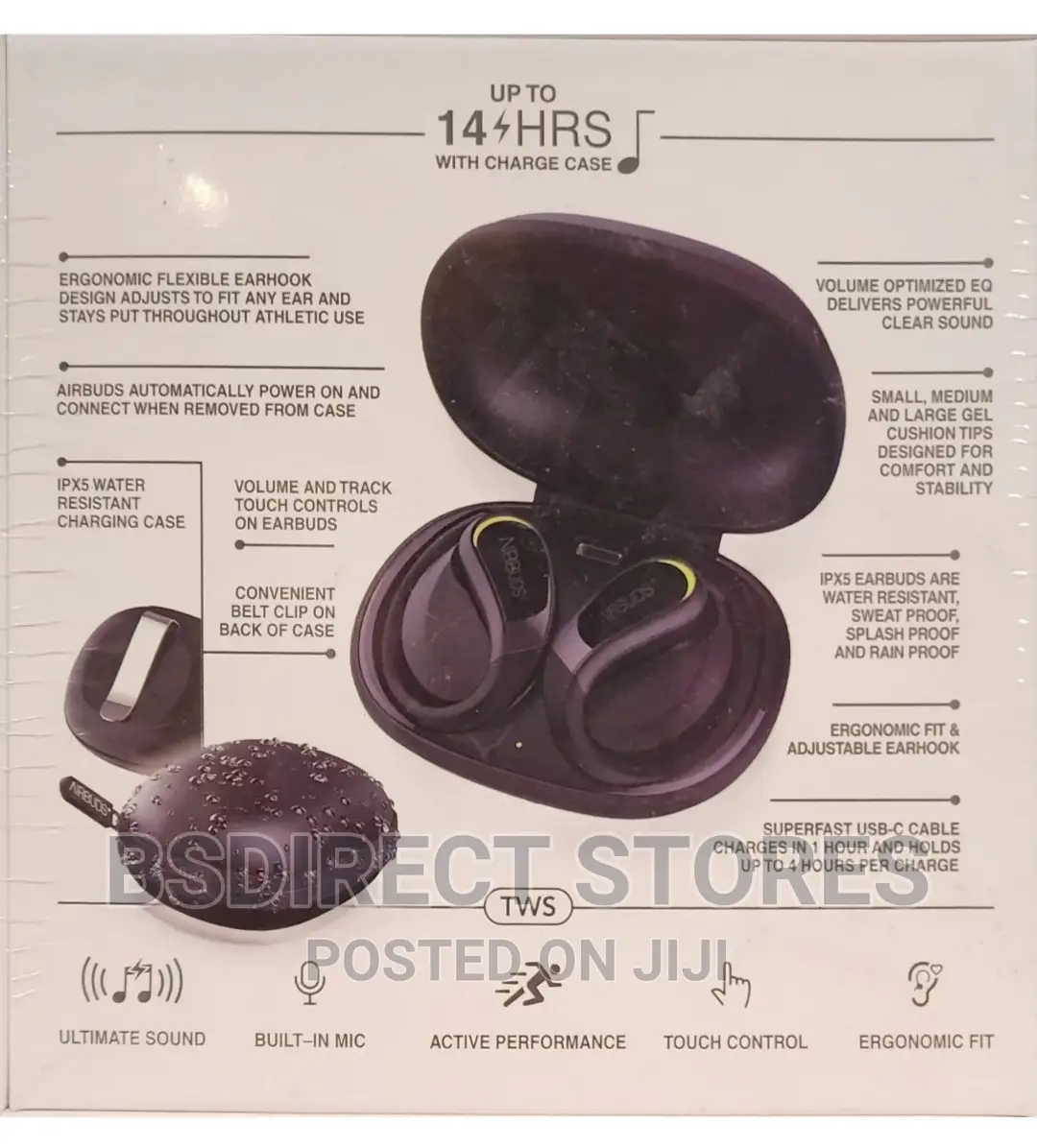 AIR X5 True Wireless Sport Earbuds With Case Black GENTEK