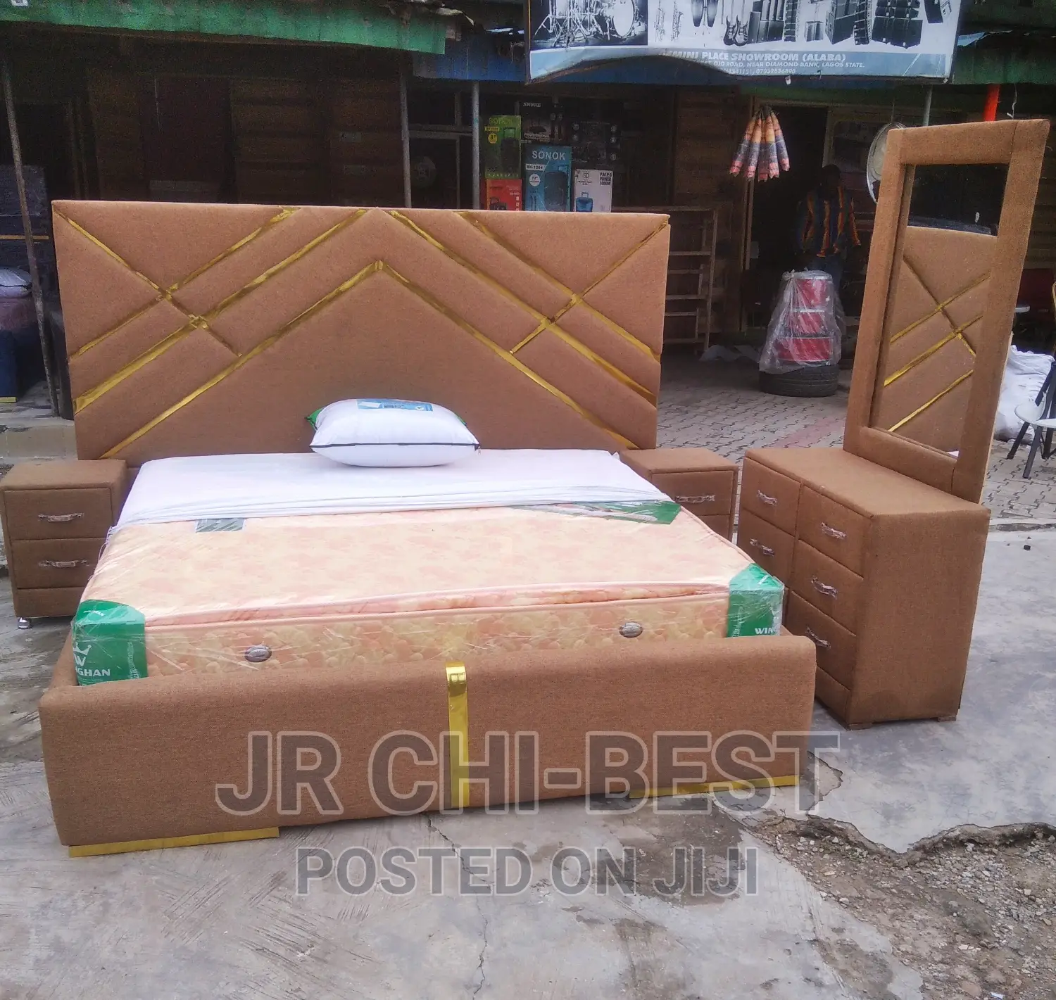 Complete Set of Unphostered / Padded 6 by 6 Wooden Bed Frame