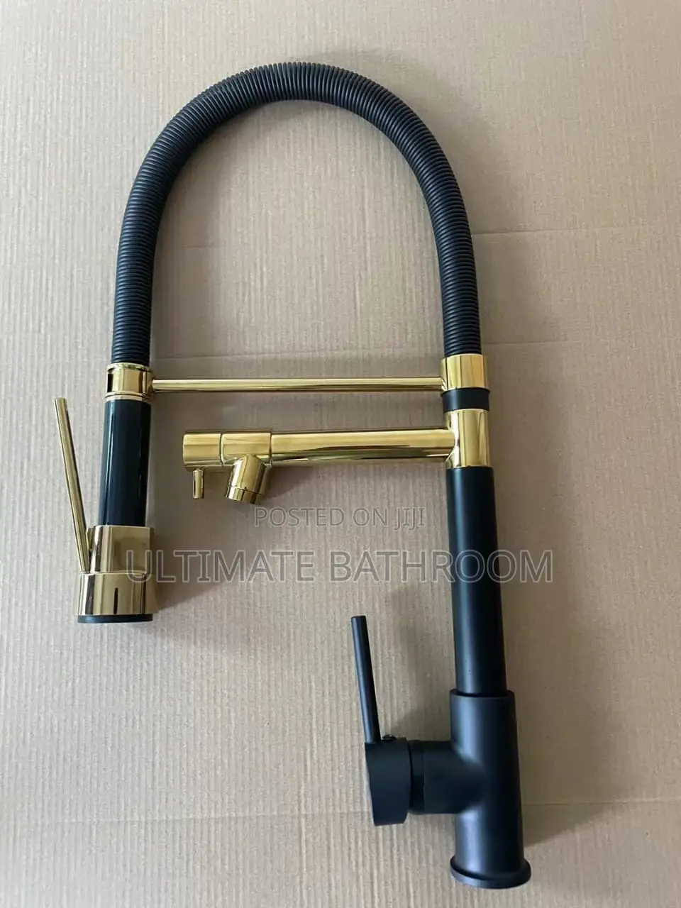 Gold and Black Kitchen Mixer Tap
