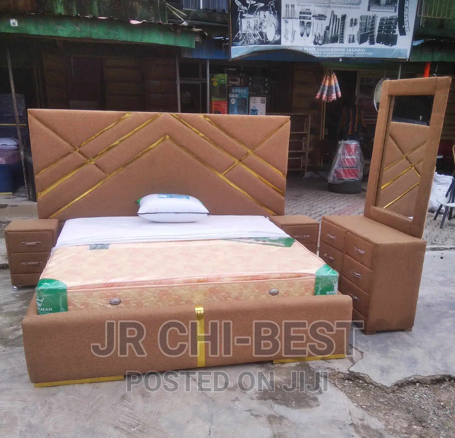 Full Set of Unphostered / Padded 6 by 6 Wooden Bedframe