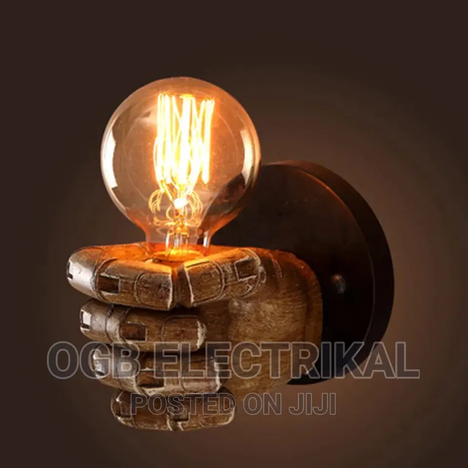 Industrial Wood Wall Lamp