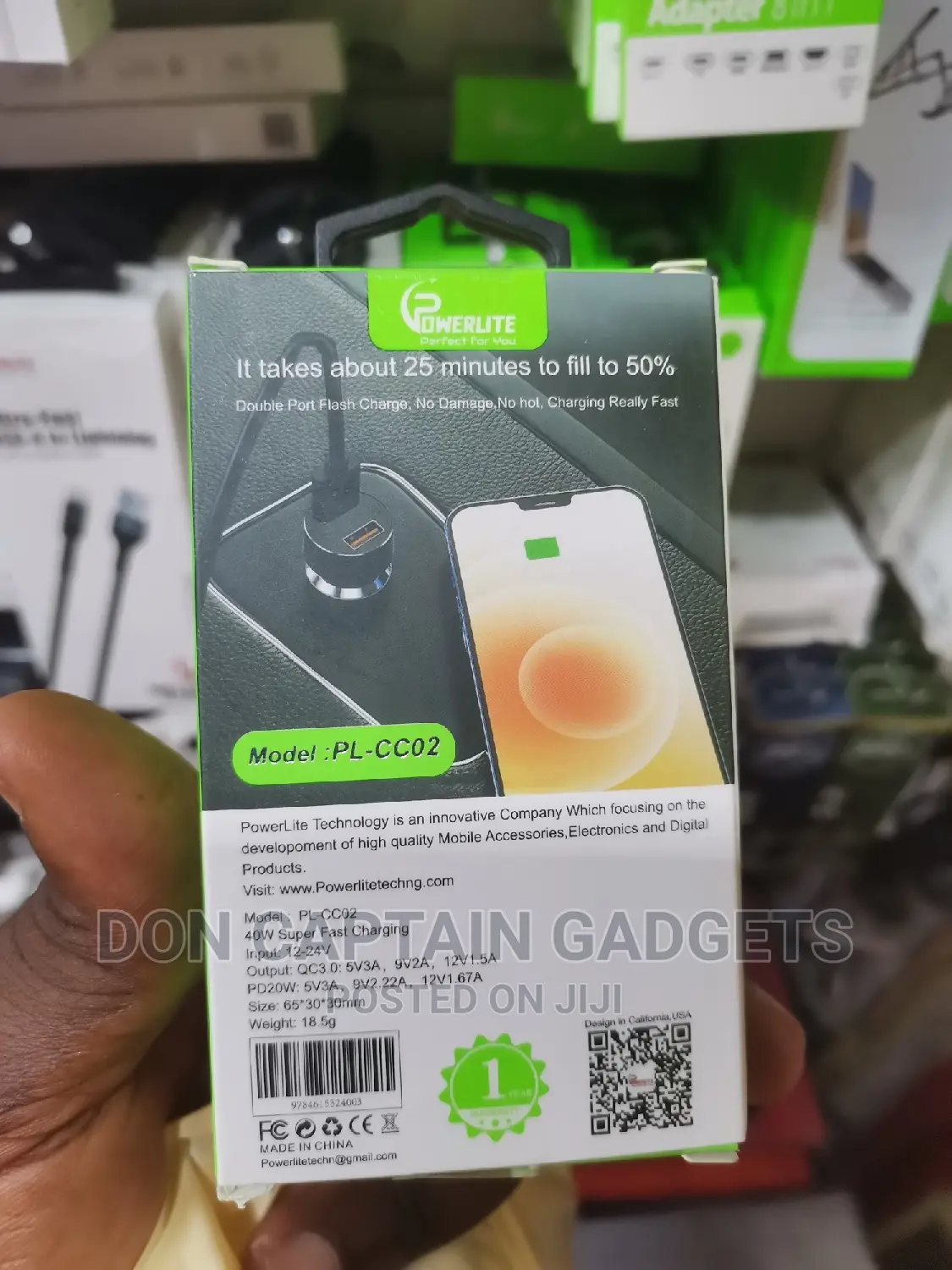40W Car Charger Super Fast Charging With TYPE-C Cable