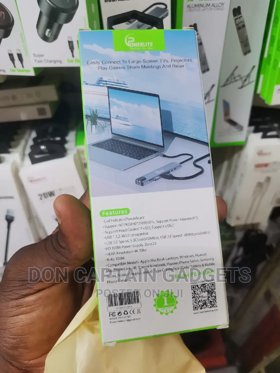 USB-C Hub Adapter 8in1 With 100W Fast Charging