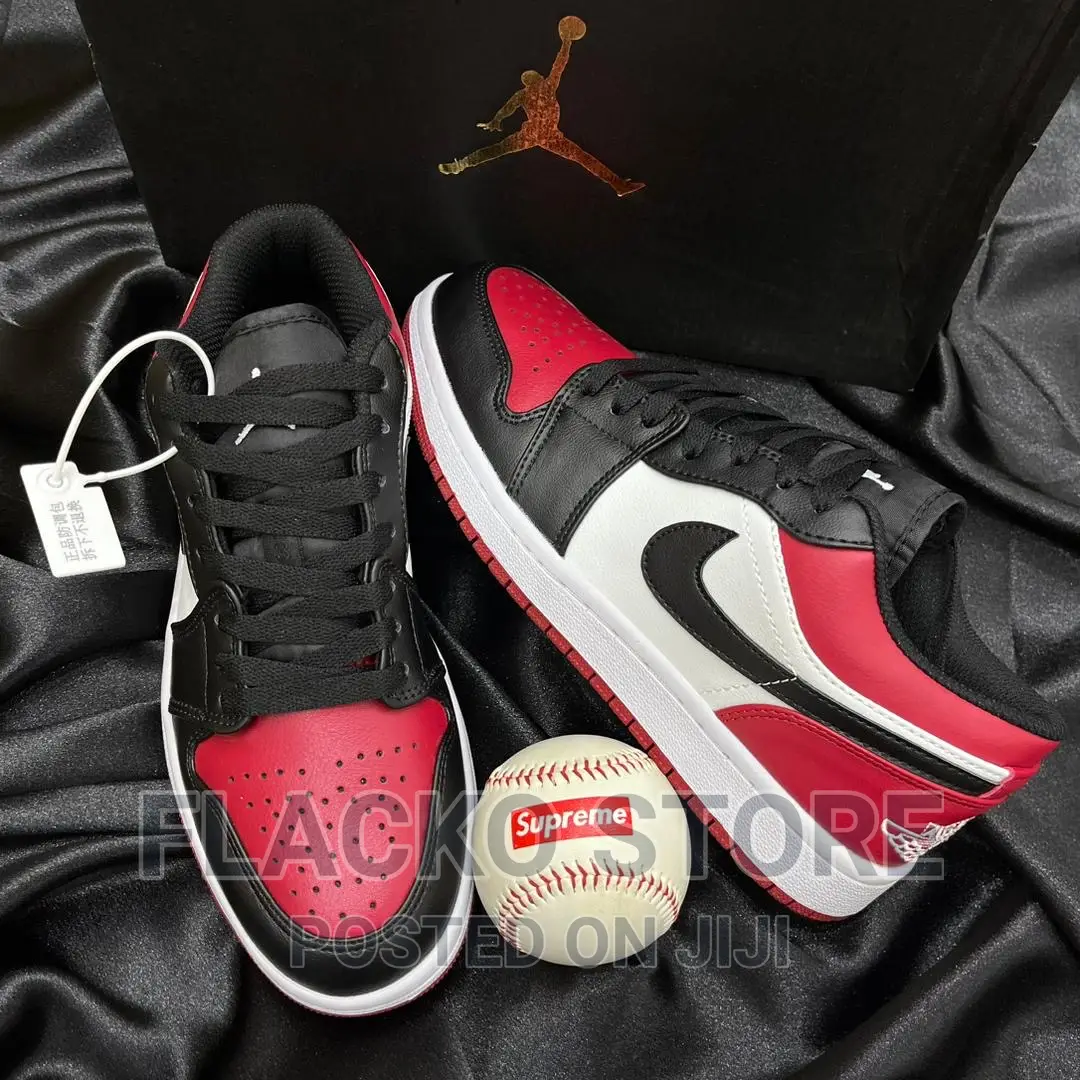 Original Nike Air Jordan 1 Low Bred Toe Sneakers