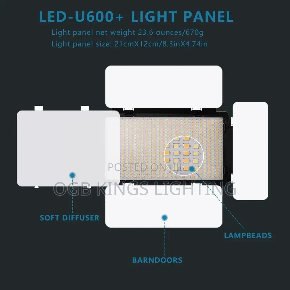 Nagnahz U600+LED Video Light Studio Lamp