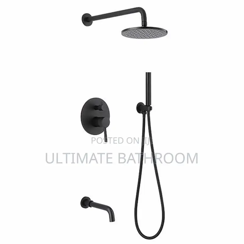 Round Black Conduit Shower