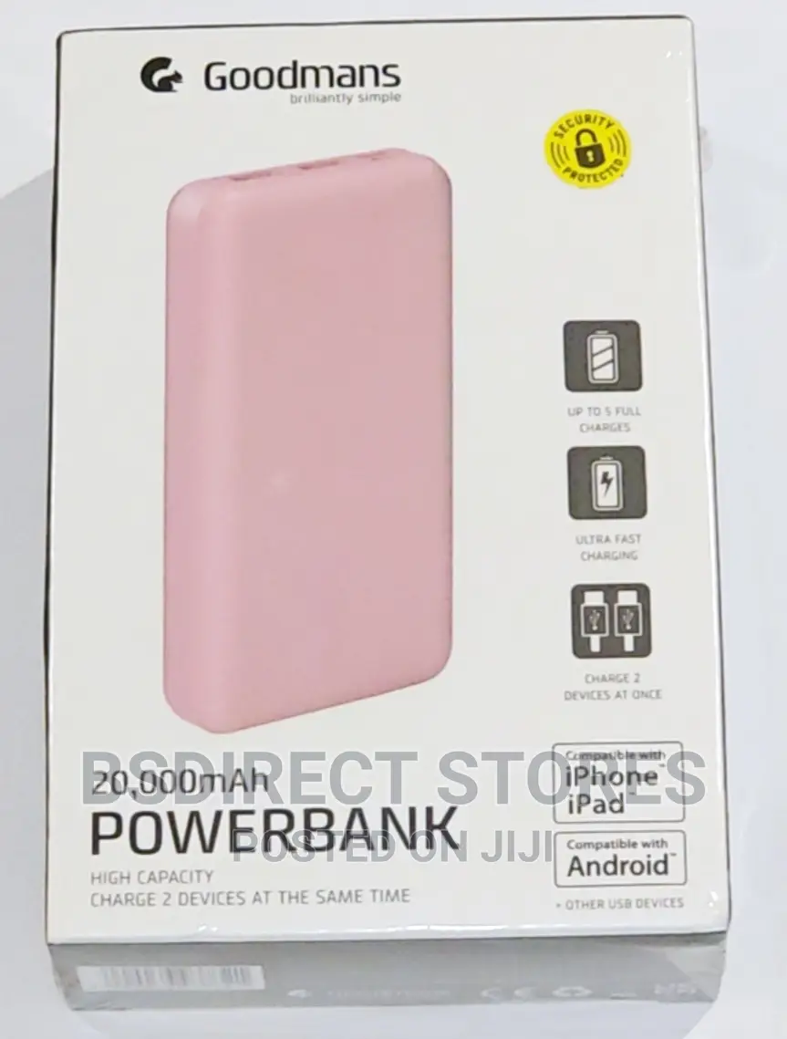 Goodmans ROSE GOLD High Capacity Fast Power Bank 20000mah