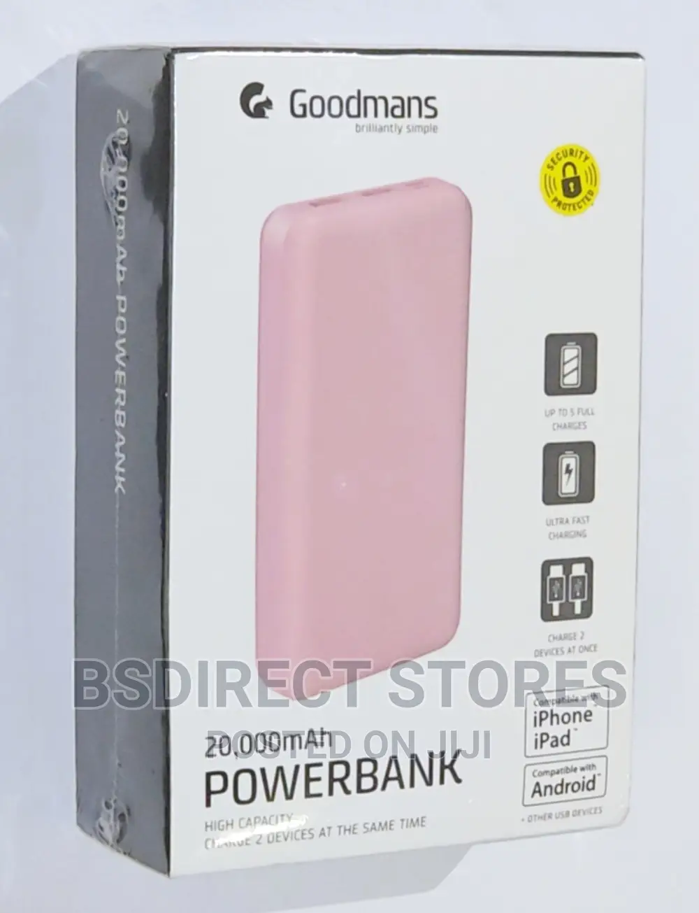 Goodmans ROSE GOLD High Capacity Fast Power Bank 20000mah