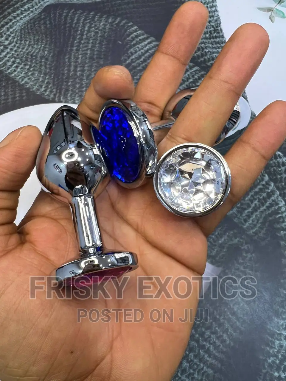 Medium Size Silver Metal Butt Plugs