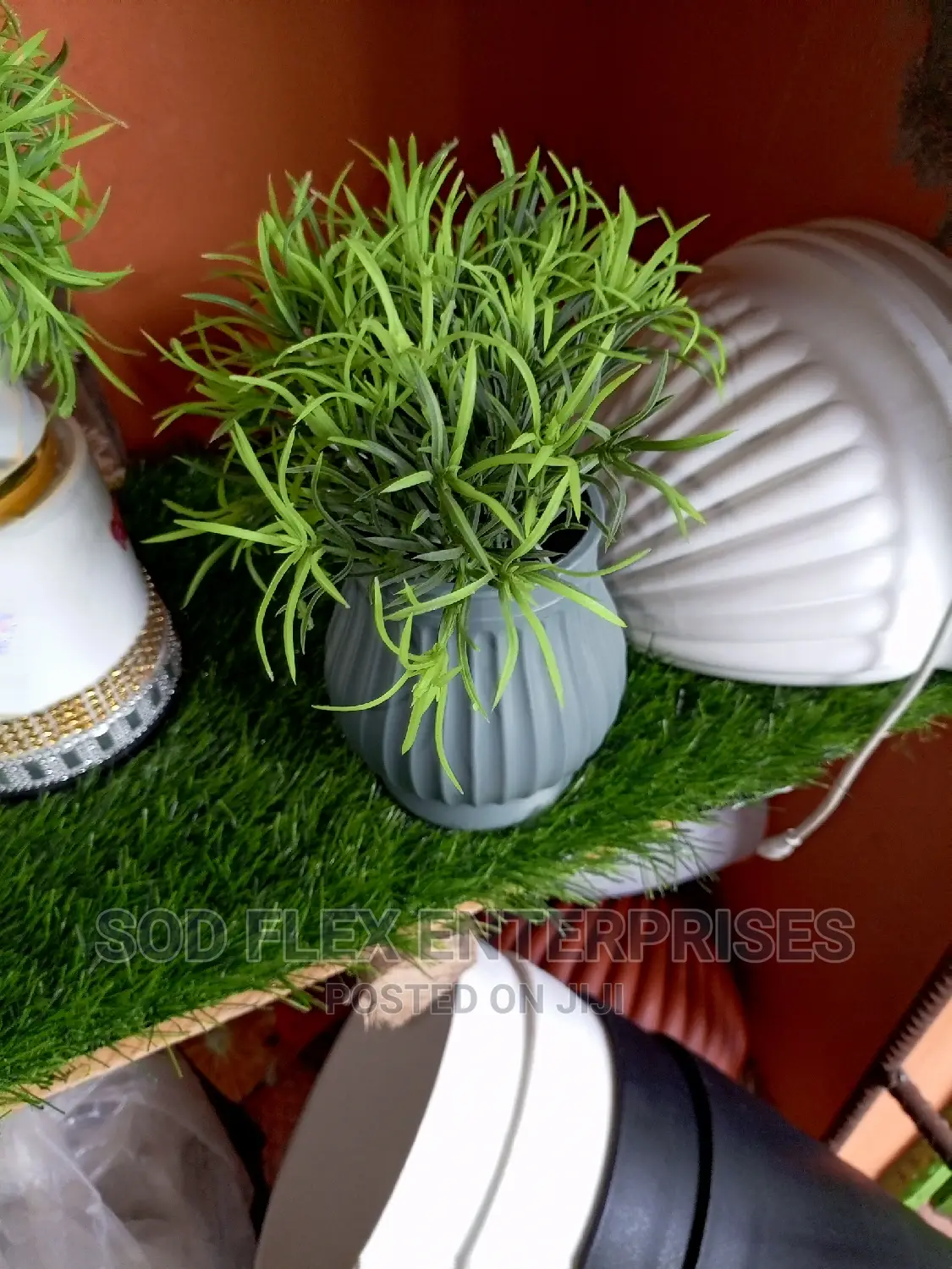 Beautiful Flowers, Pot And Stone