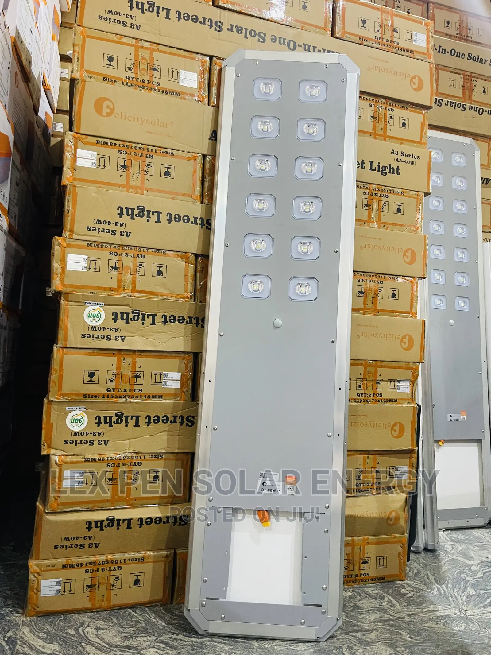 80watt D2 Felicity All in One Solar Street Light 3y Warranty