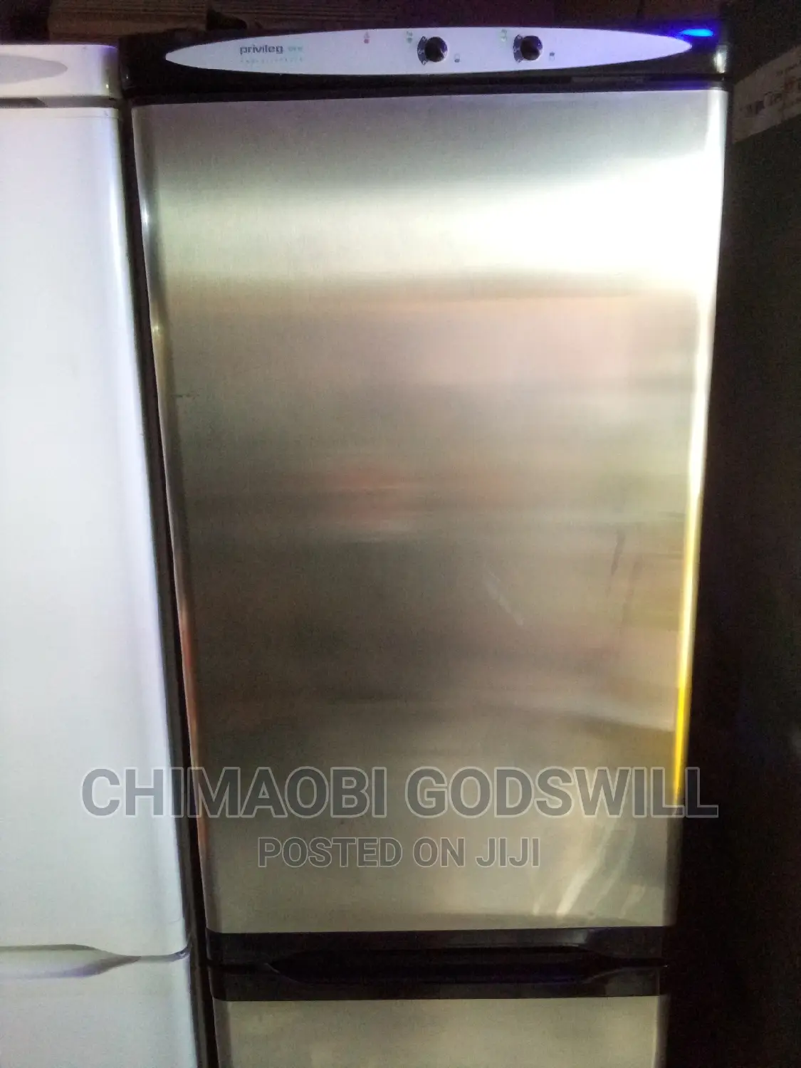 Silver German Double Door Fridge and Freezer