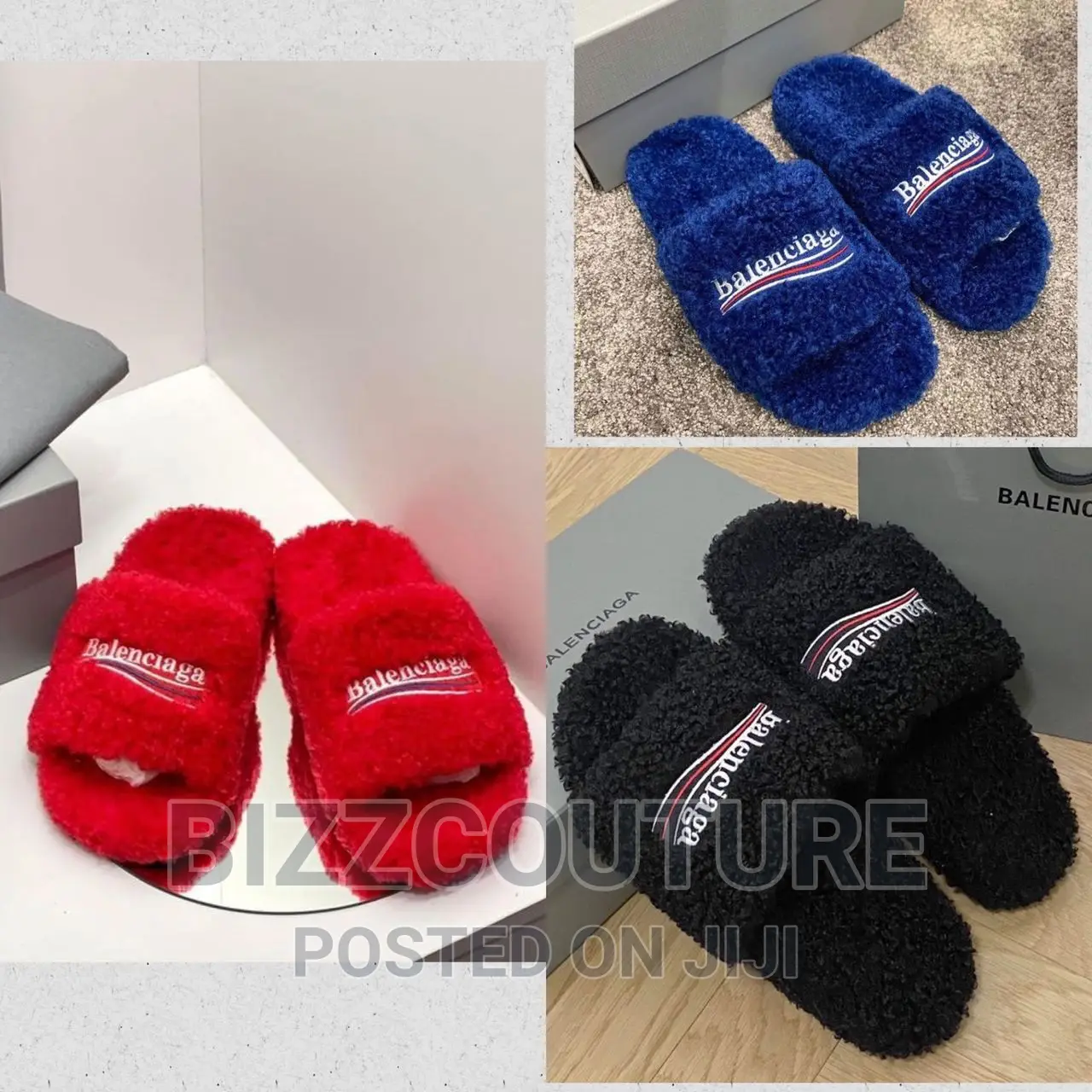 Original BALENCIAGA Fur Slides Available in Store