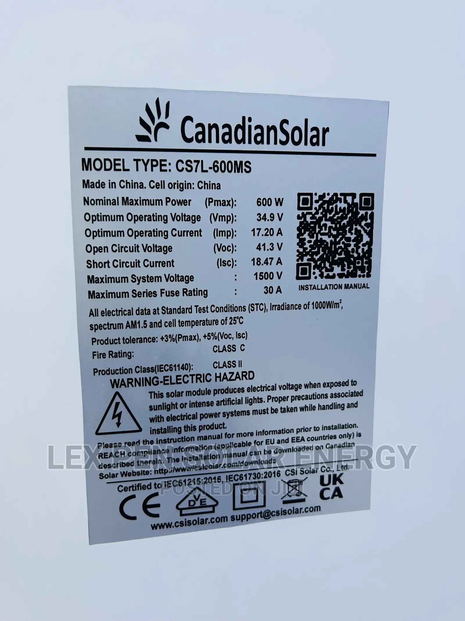 600w 36v Canadian Network Solar Panel Available 35y Waranty
