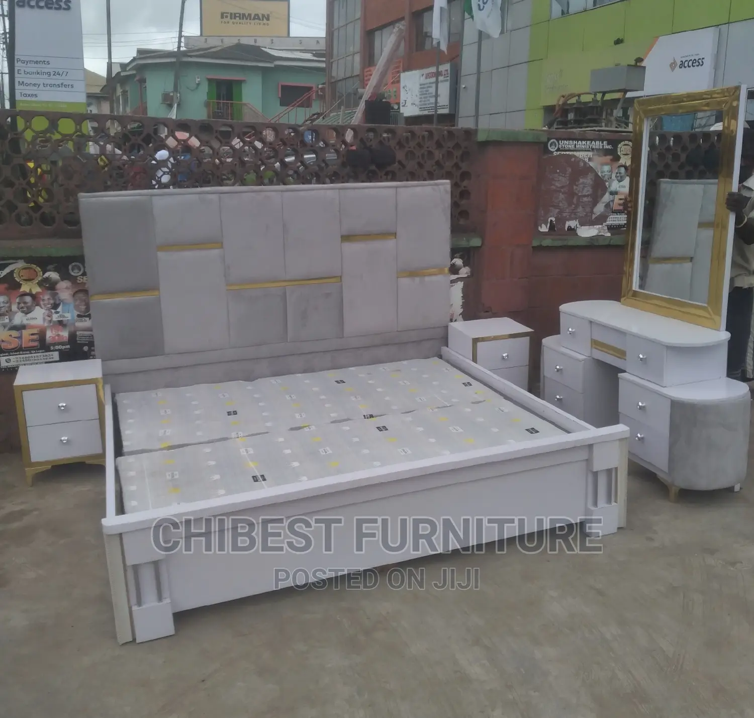 Quality 7by6 Complete Set of Upholstery Padded Bed Frame