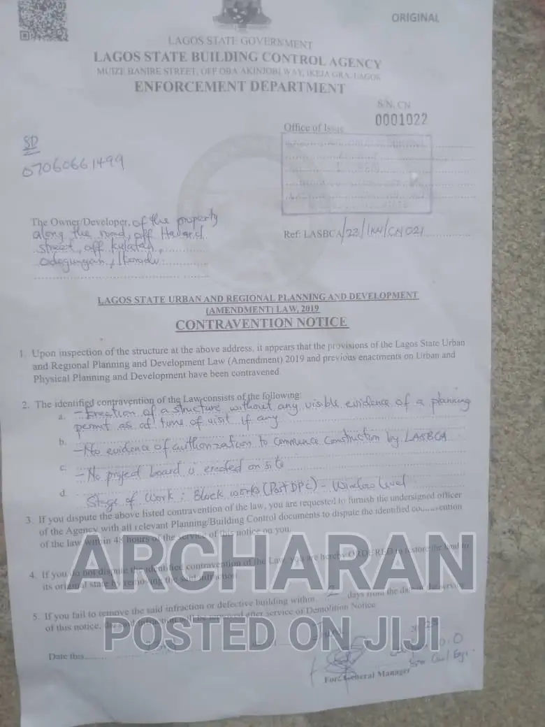 Processing of Building Approval, C of O and Original Survey