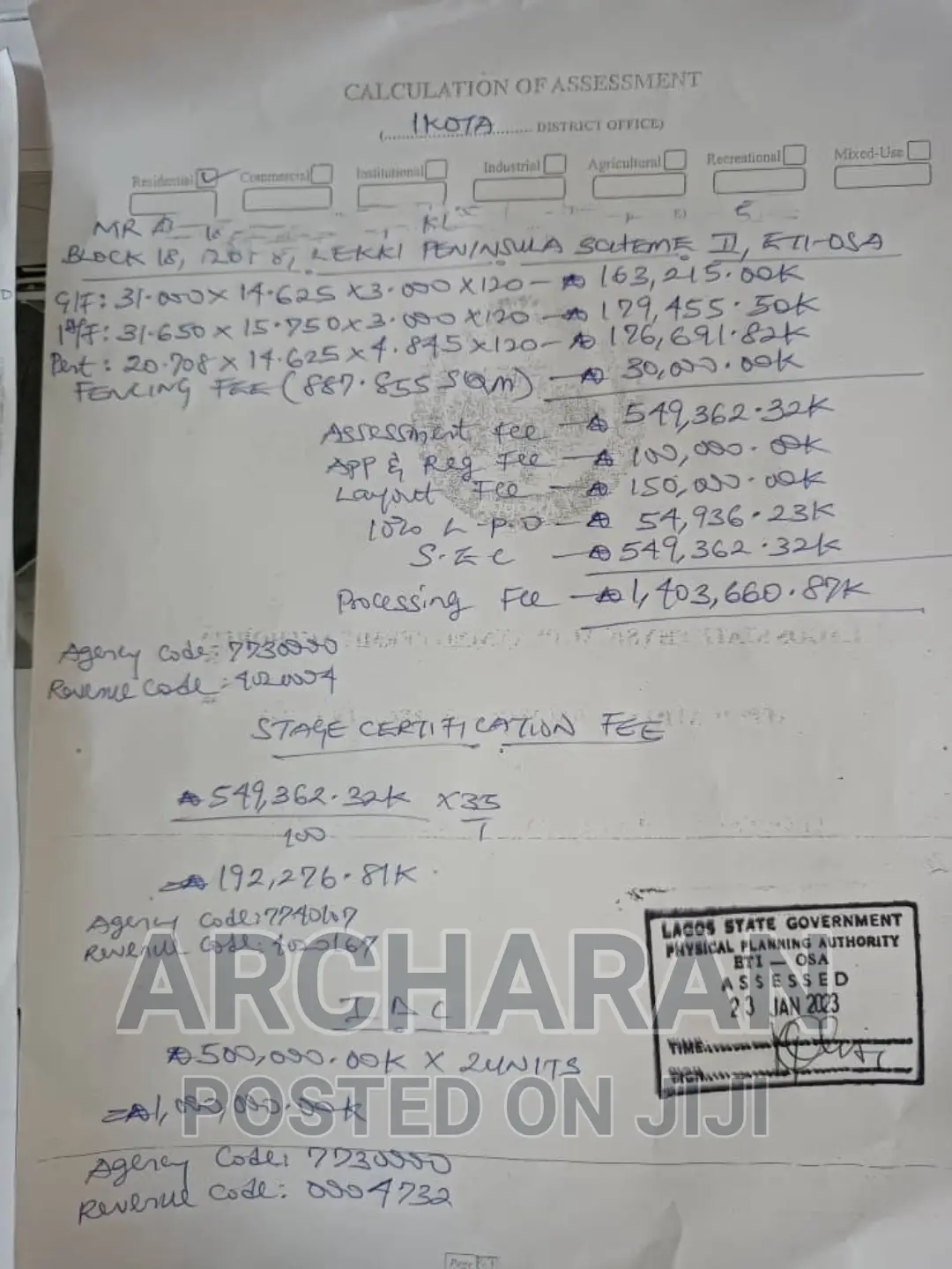 Processing of Building Approval, C of O and Original Survey