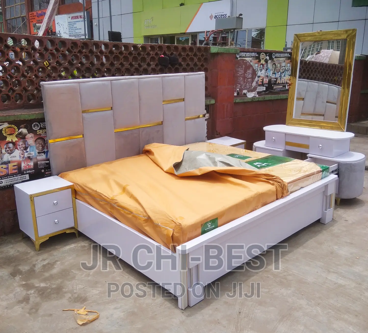 Proven Set of Quality HDF 6 by 6 Family Sized Padded Bedframe