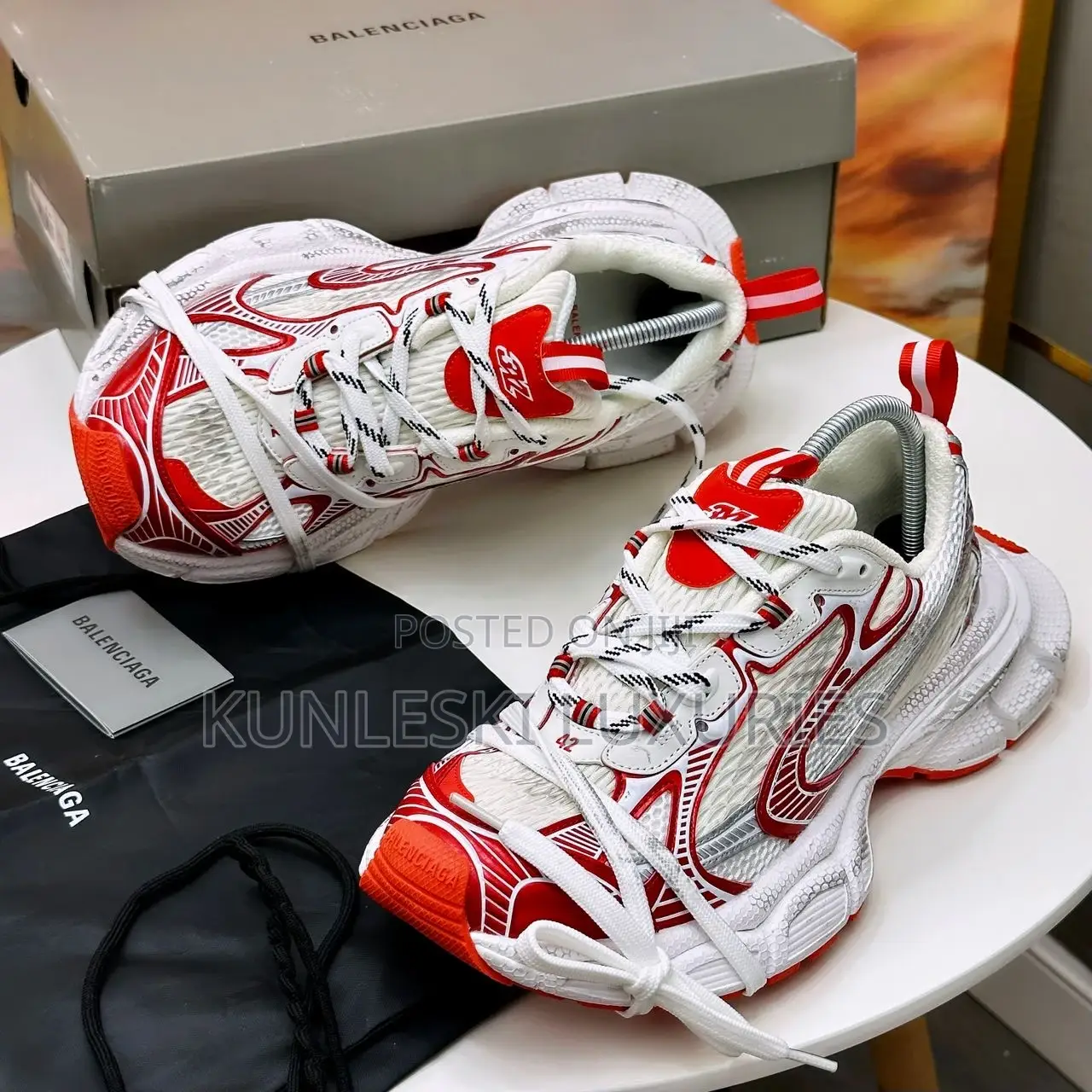 Original Balenciaga 3xl Red Mesh Sneakers