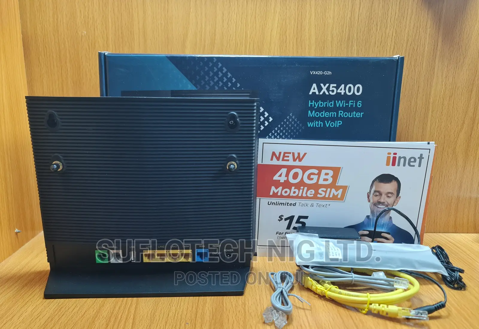 TPLINK Vx420-G2h AX5400 Hybrid Wifi 6 Modem Router With Voip
