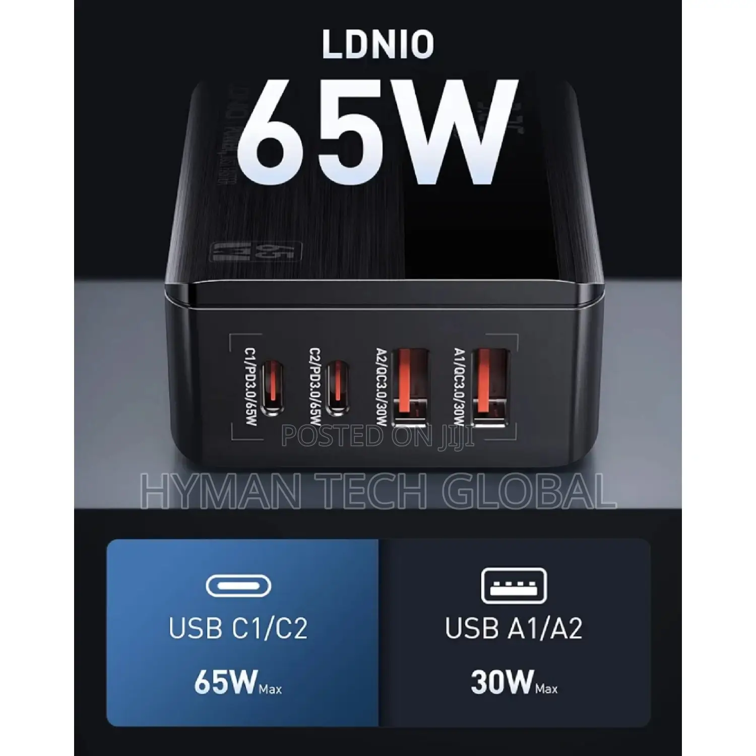 LDNIO 65w Charger for Notebook and Mobile Phone
