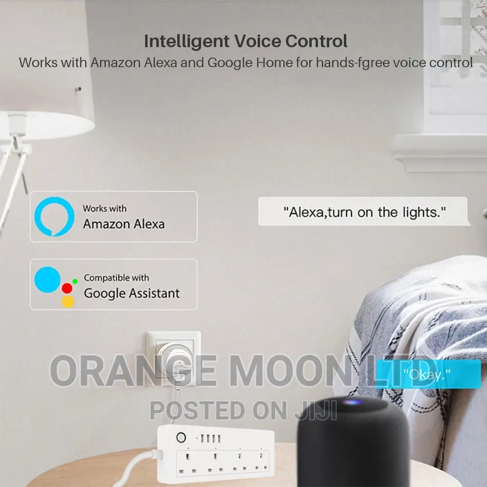 Wifi Smart Power Strip With Usb Ports Compatible With Alexa