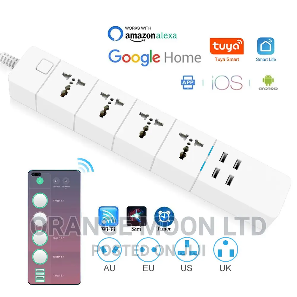 Wifi Smart Power Strip With Usb Ports Compatible With Alexa