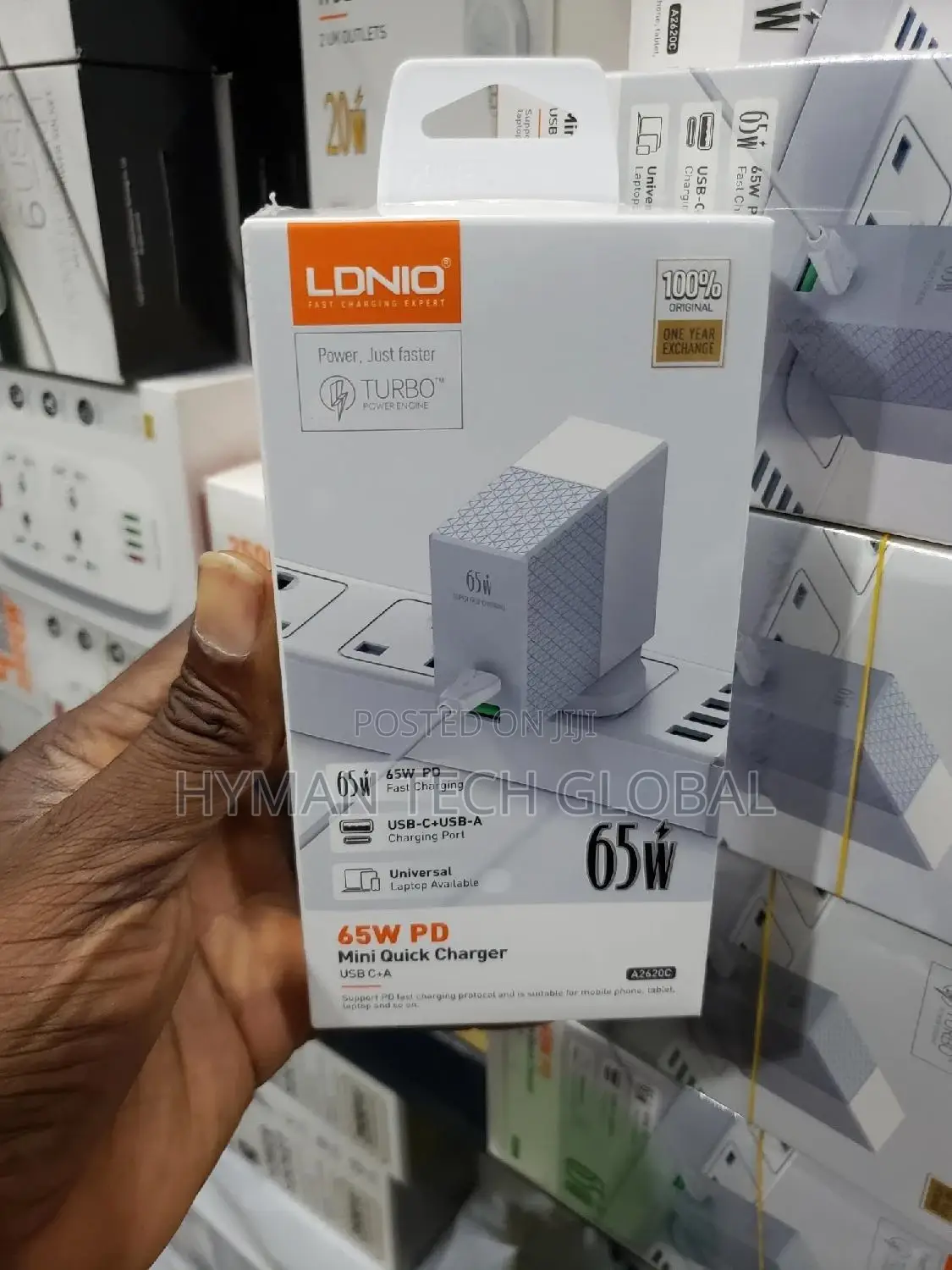 LDNIO Type-C Wall Charger With UK Plug A2620c- 65W - White