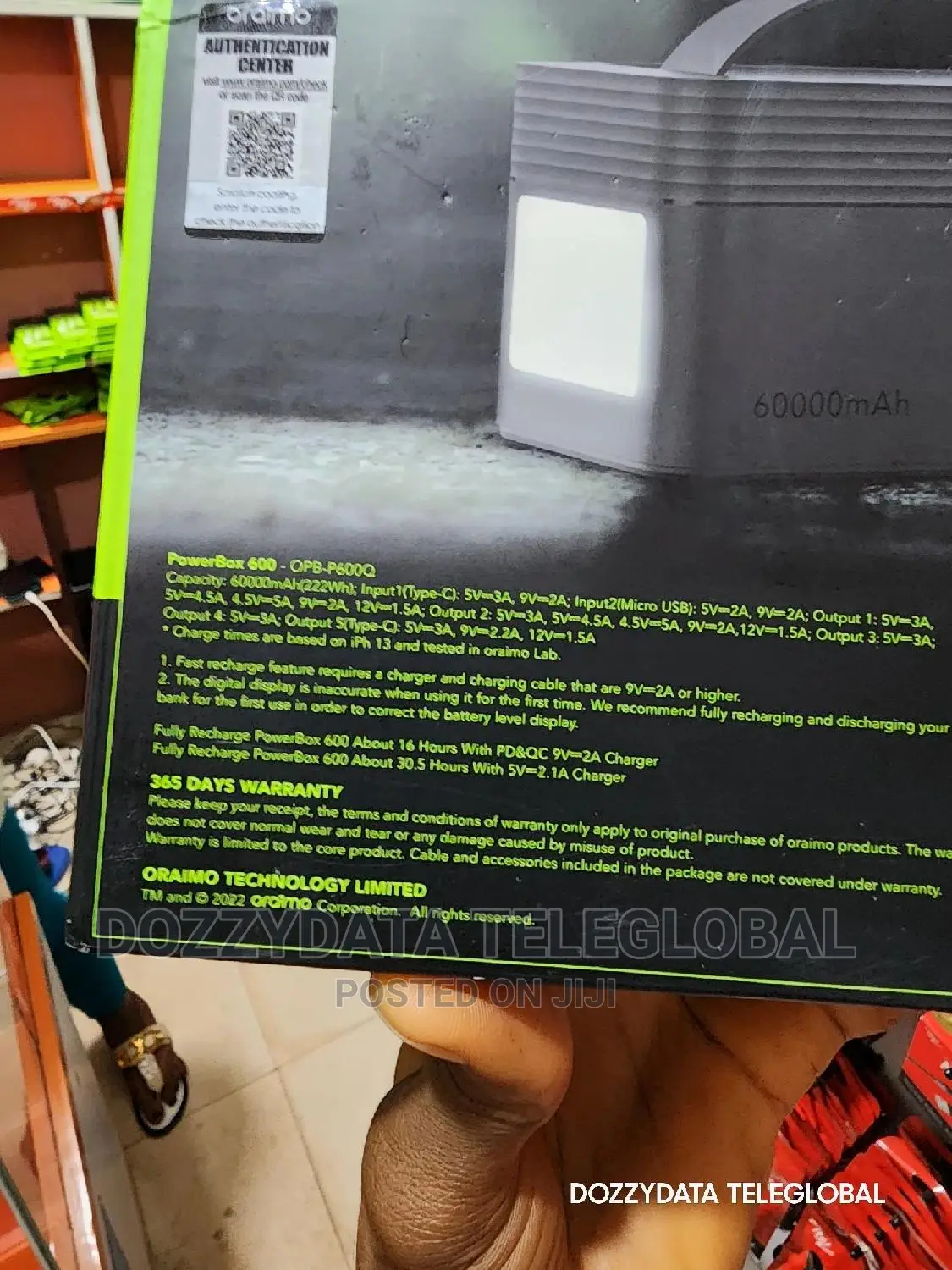 Oraimo 60000mah Powerbank Anifast 22.5w Fast Charging
