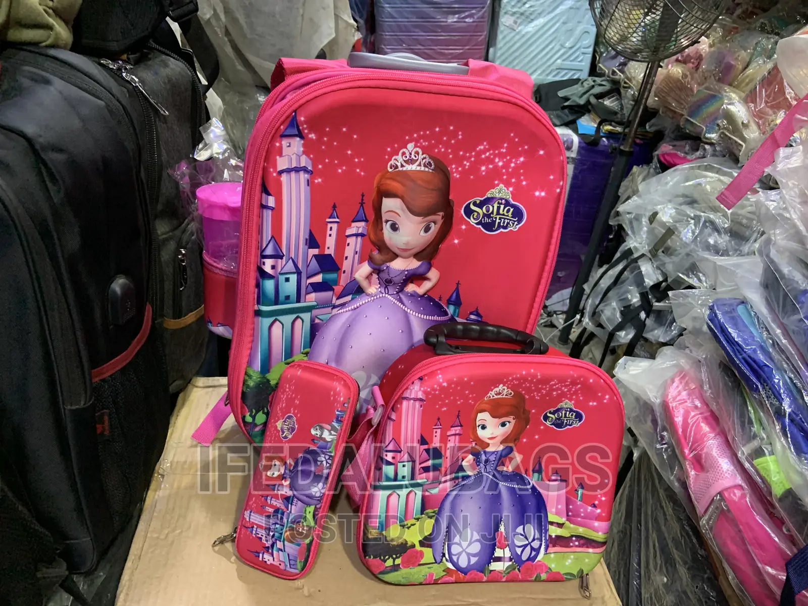 3n1 Sofia Kids Cartoon Character Trolley School Bag