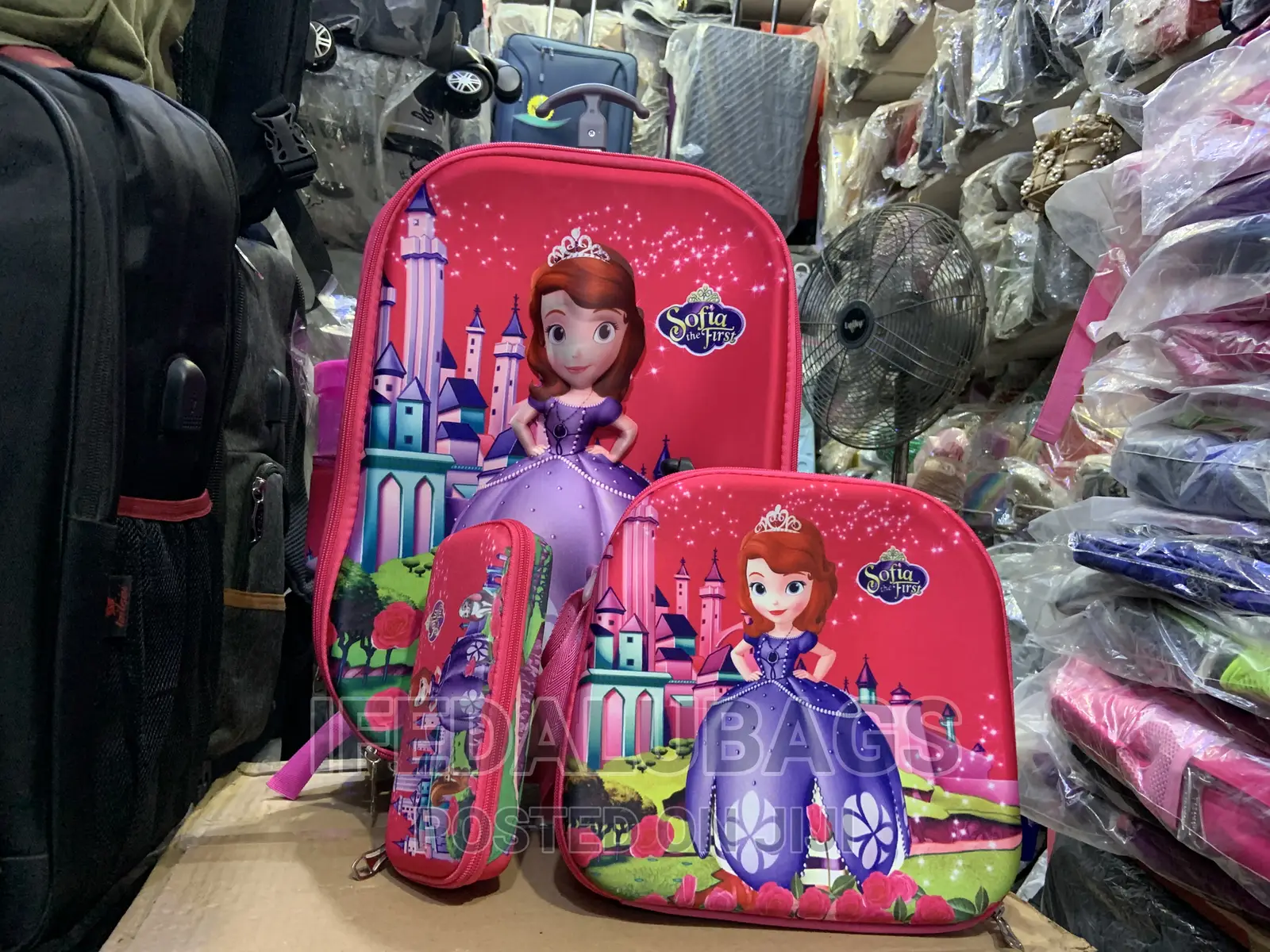 3n1 Sofia Kids Cartoon Character Trolley School Bag