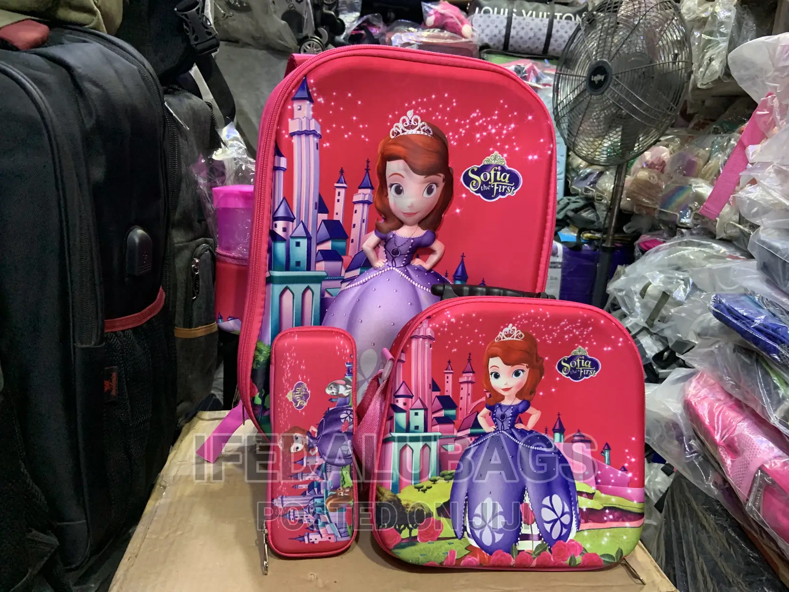3n1 Sofia Kids Cartoon Character Trolley School Bag