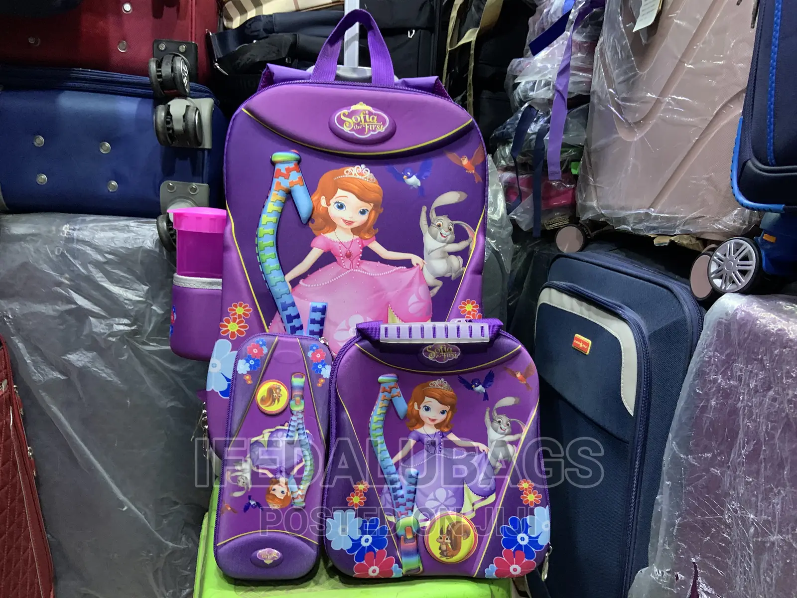 3n1 Kids Cartoon Character School Bag With Trolley