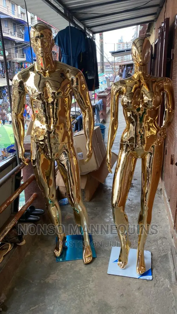 Male And Female Gold Chrome Dummy Display Stand