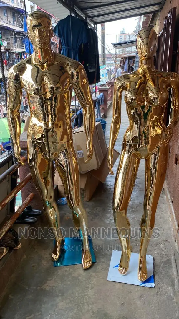 Male And Female Gold Chrome Dummy Display Stand