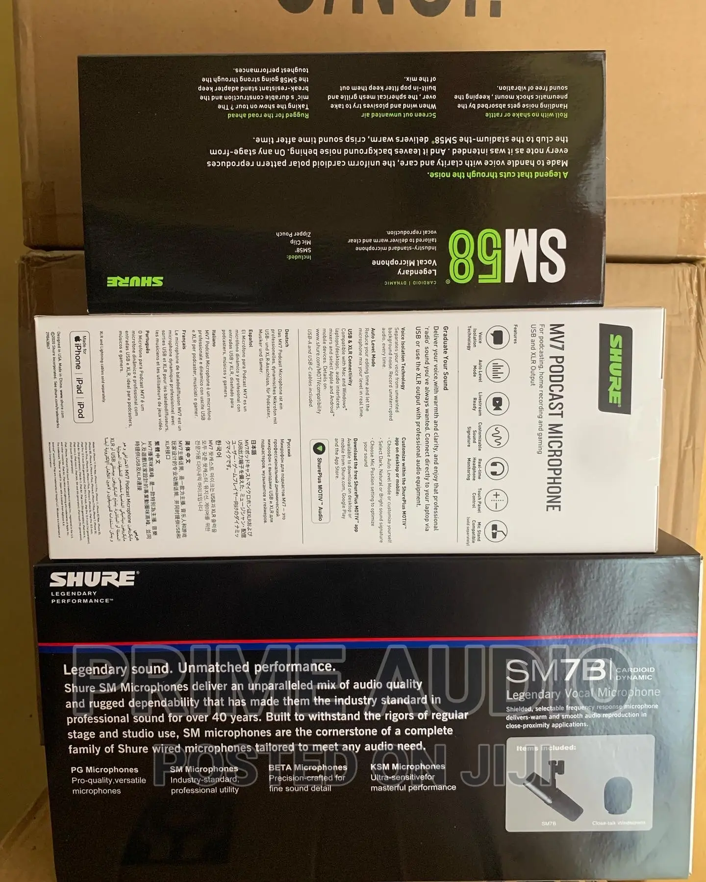Original Shure Mic SM58, SM7B and MV7 Studio Microphone