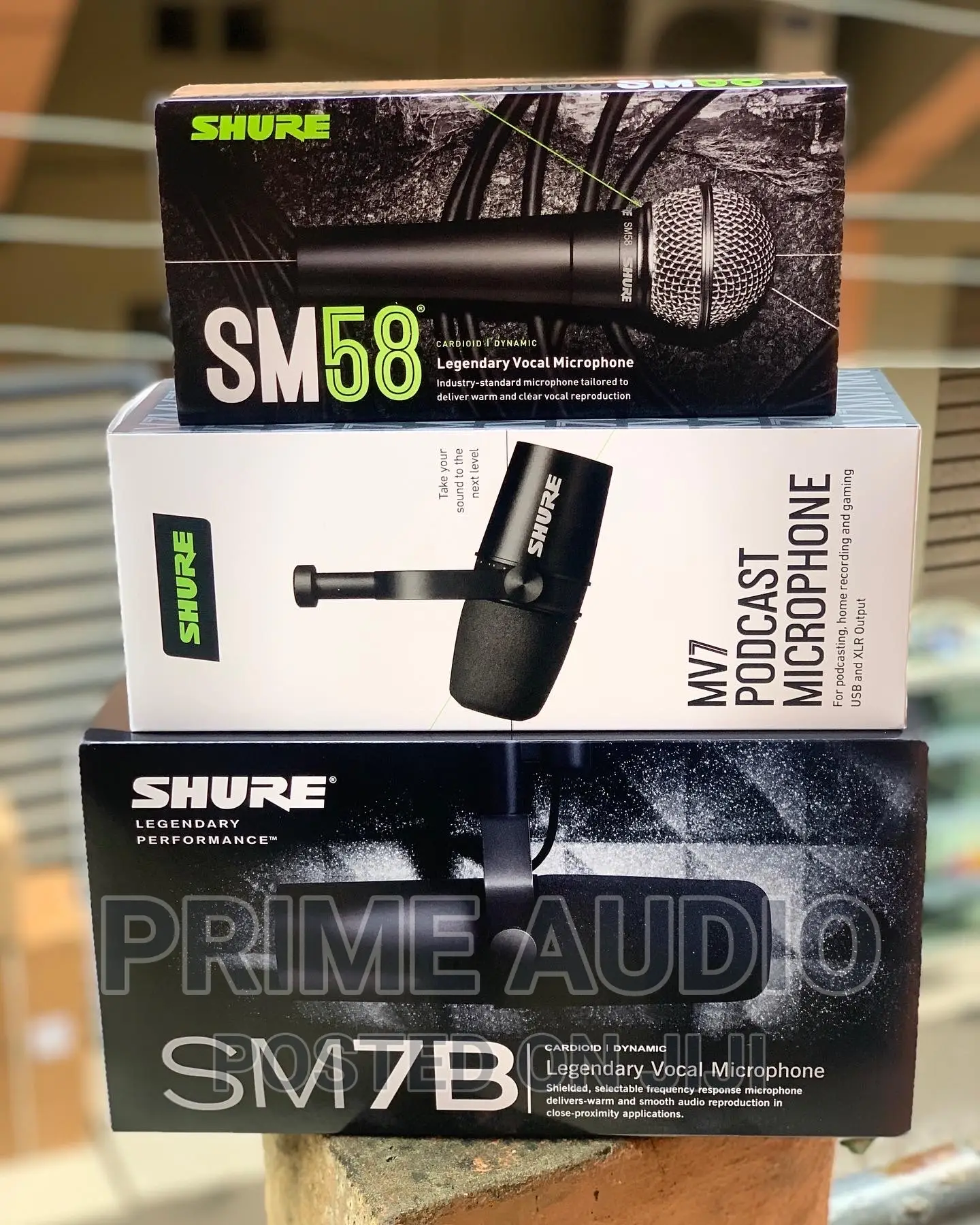 Original Shure Mic SM58, SM7B and MV7 Studio Microphone