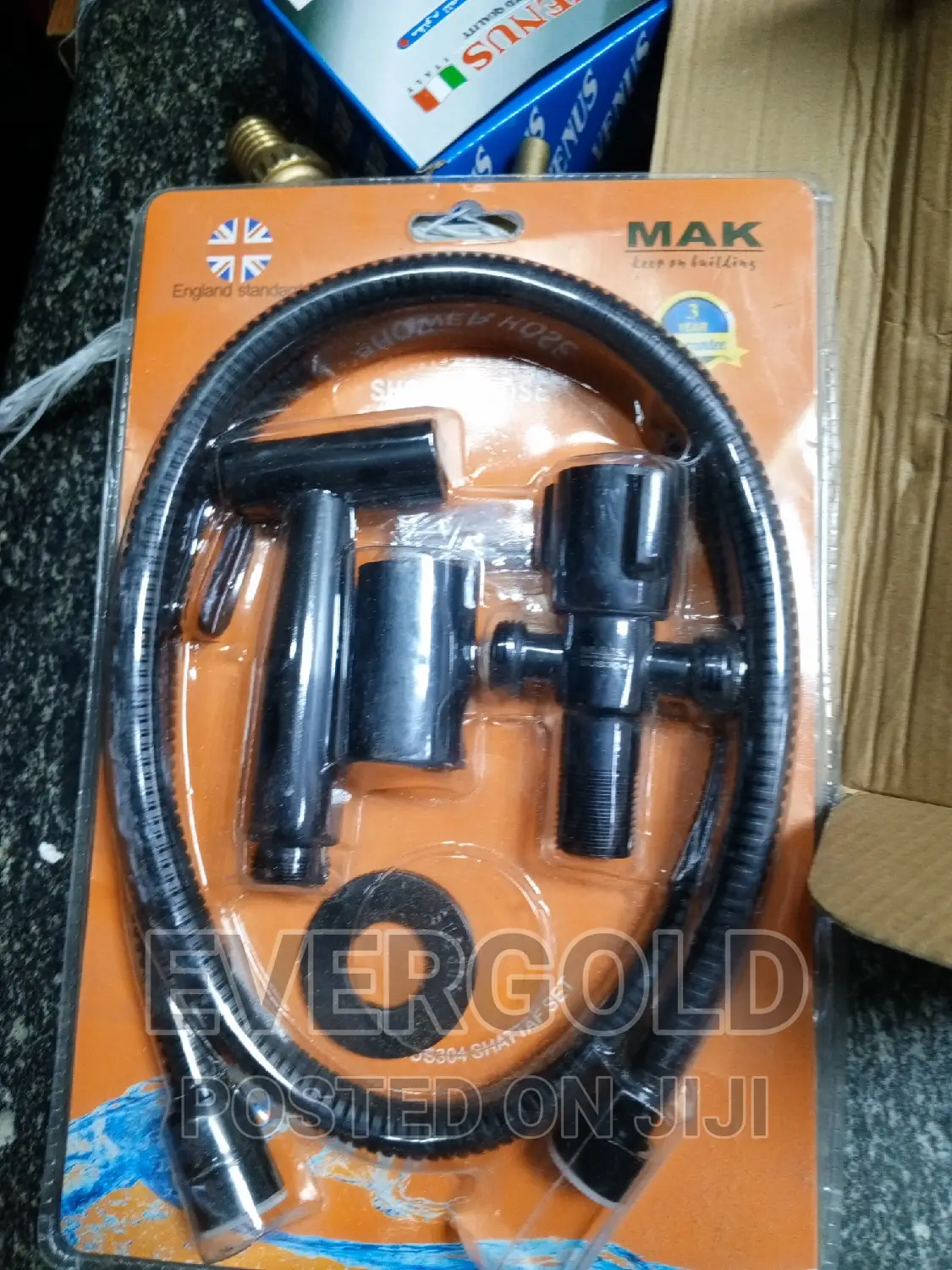 Black Pressing Shower With Black Cross Anglevalve Available