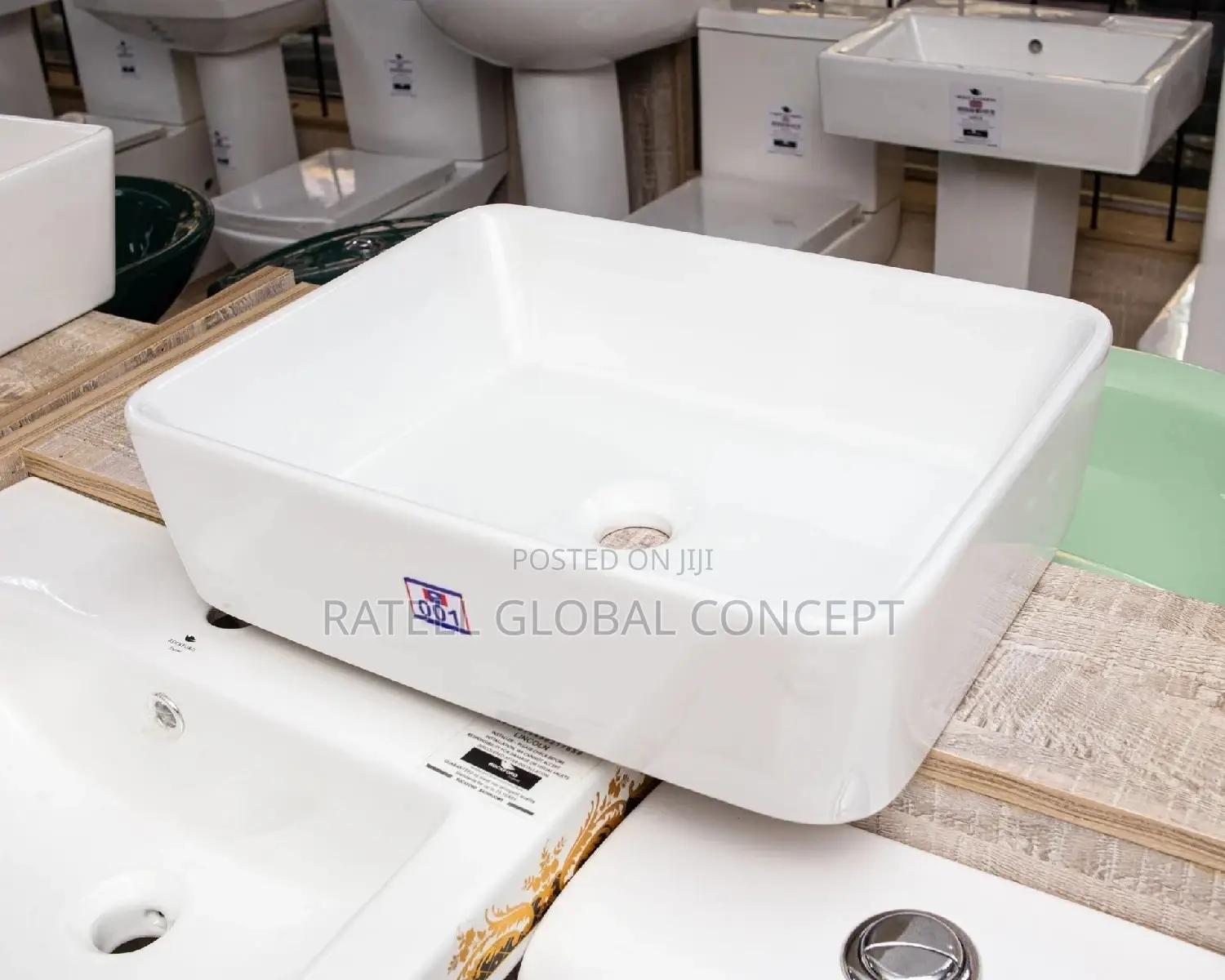 Countertop Wash Basin [Rectangular White]