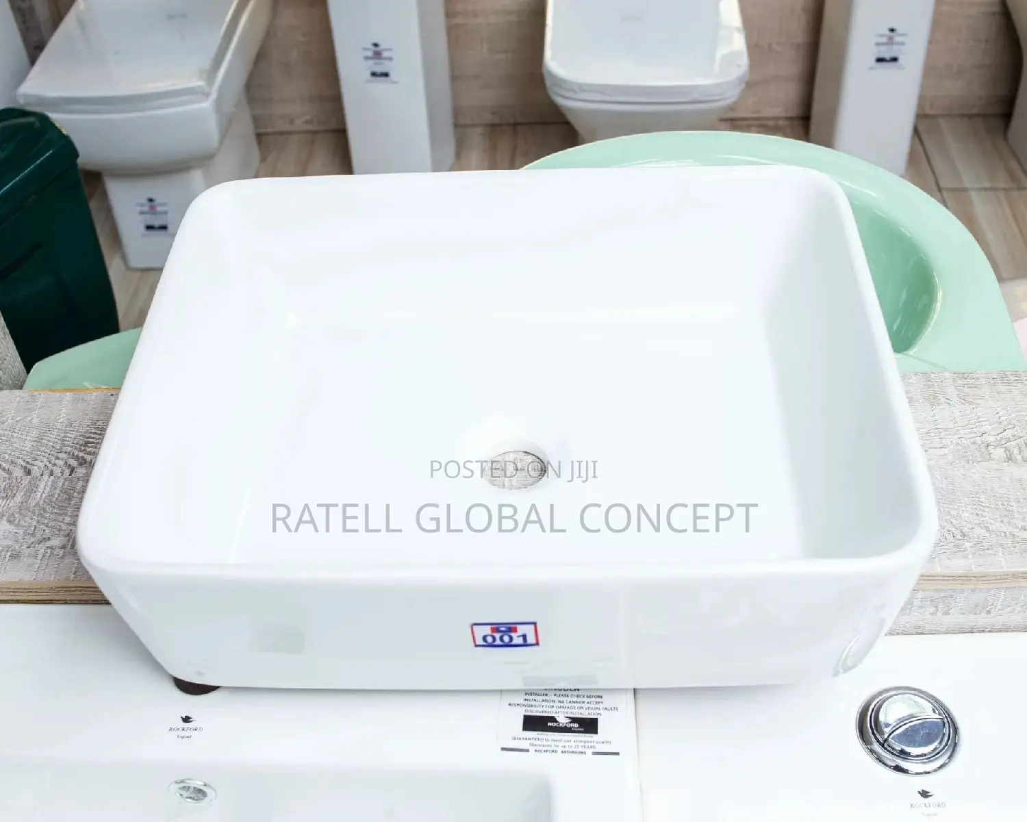 Countertop Wash Basin [Rectangular White]