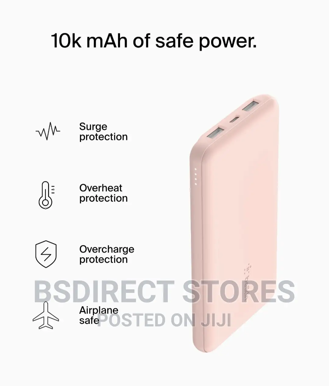 Belkin 10000mah Portable 40 Hours Power Bank - Rose Gold