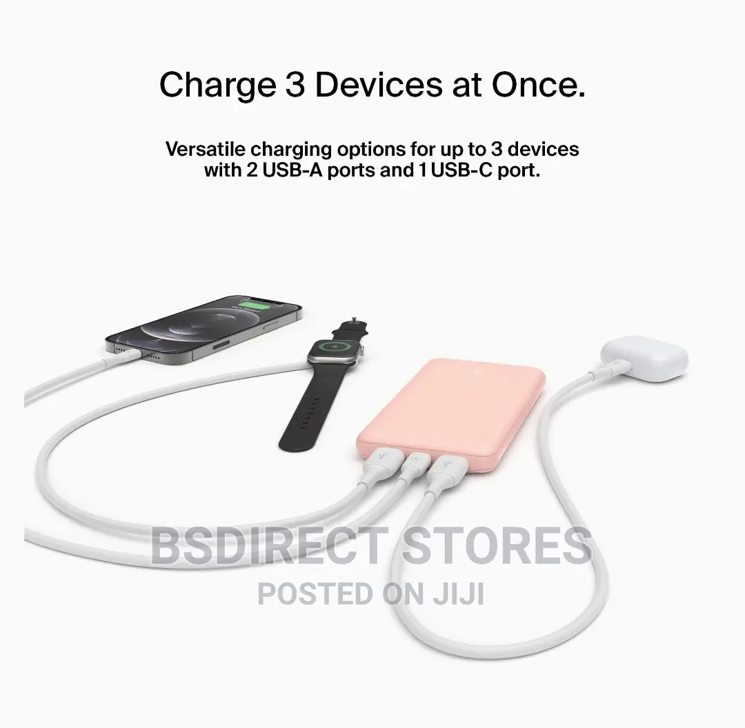 Belkin 10000mah Portable 40 Hours Power Bank - Rose Gold