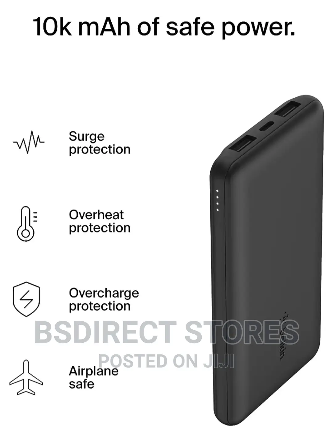 Belkin 10000mah BLACK Portable 40 Hours Battery Power Bank