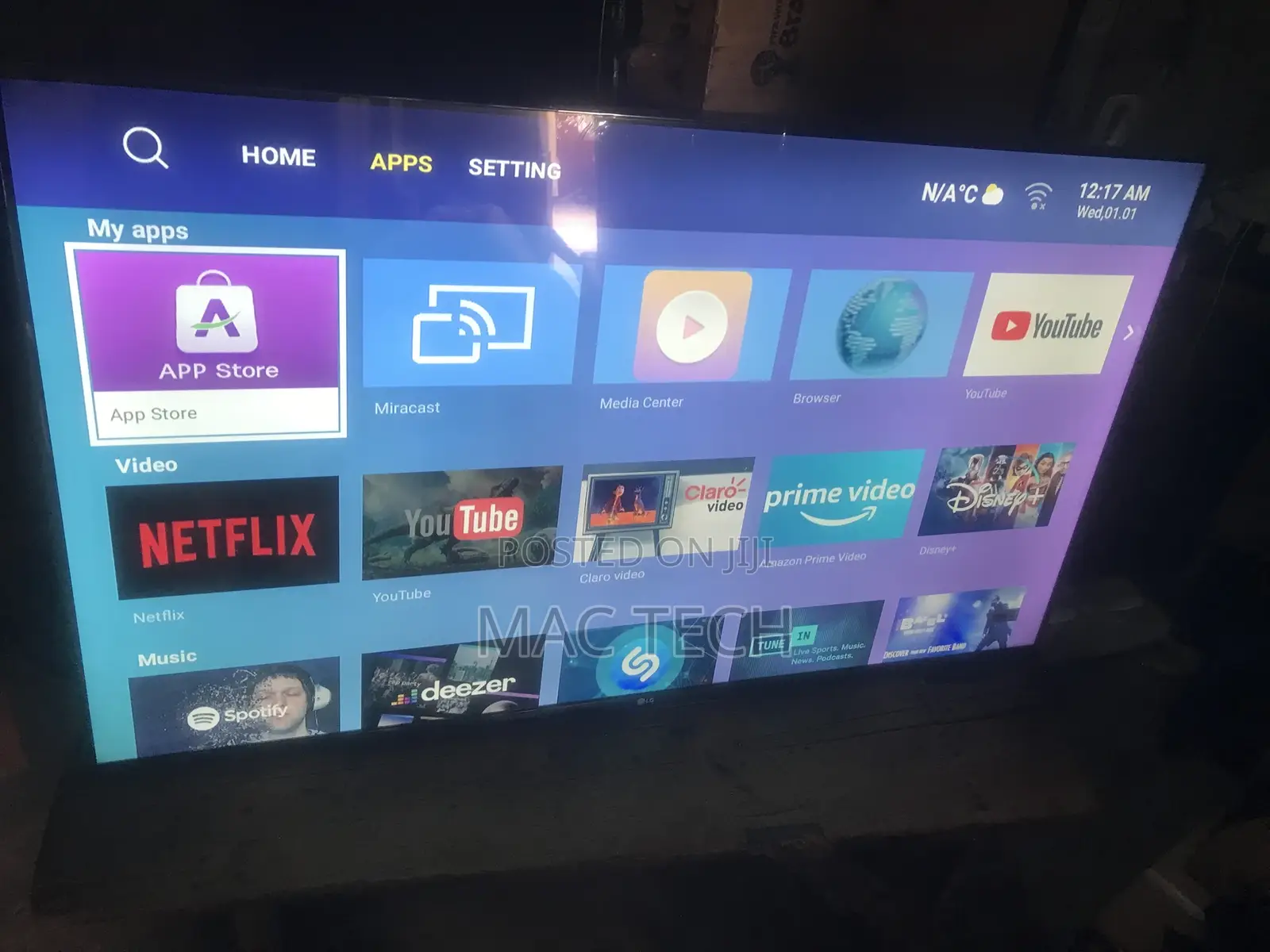 75 Inches Smart LG TV. Netflix, Youtube, and Other Apps