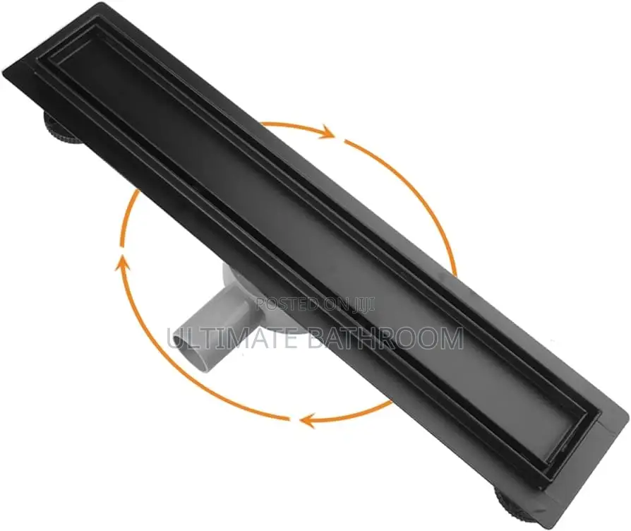 60cm Black Side Outlet Floor Drain